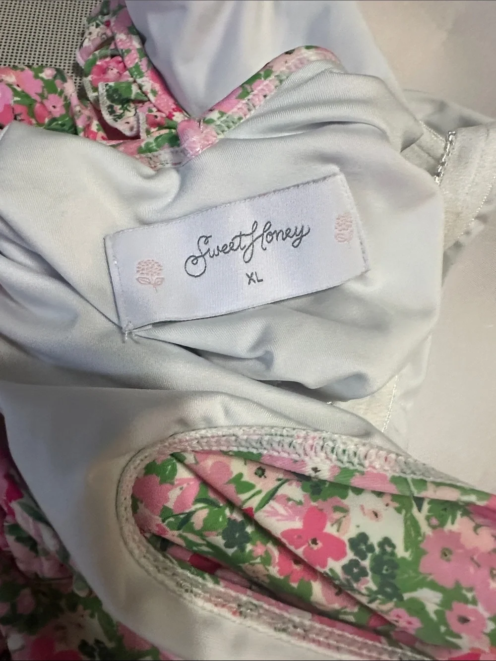 SweetHoney Pink Green Floral One-Piece Swimsuit